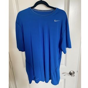 Nike Pro Combat Fitted Cobalt Blue T-Shirt
